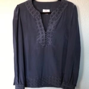 Gorgeous navy silk blouse